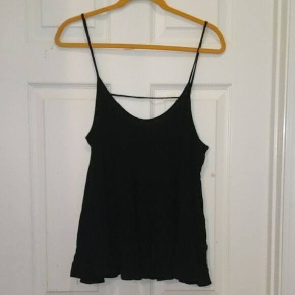 Paper Crane open back black sleeveless top Sz L - Picture 1 of 6